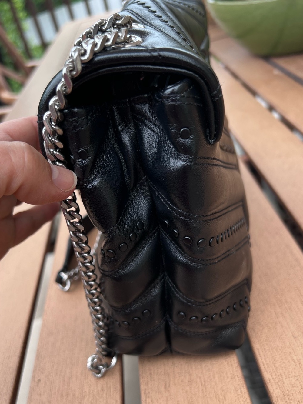 𝑹𝒂𝒓𝒆 UNIQUE Yves Saint Laurent Black Chevron LouLou Small Leather Bag YSL - Picture 16 of 16